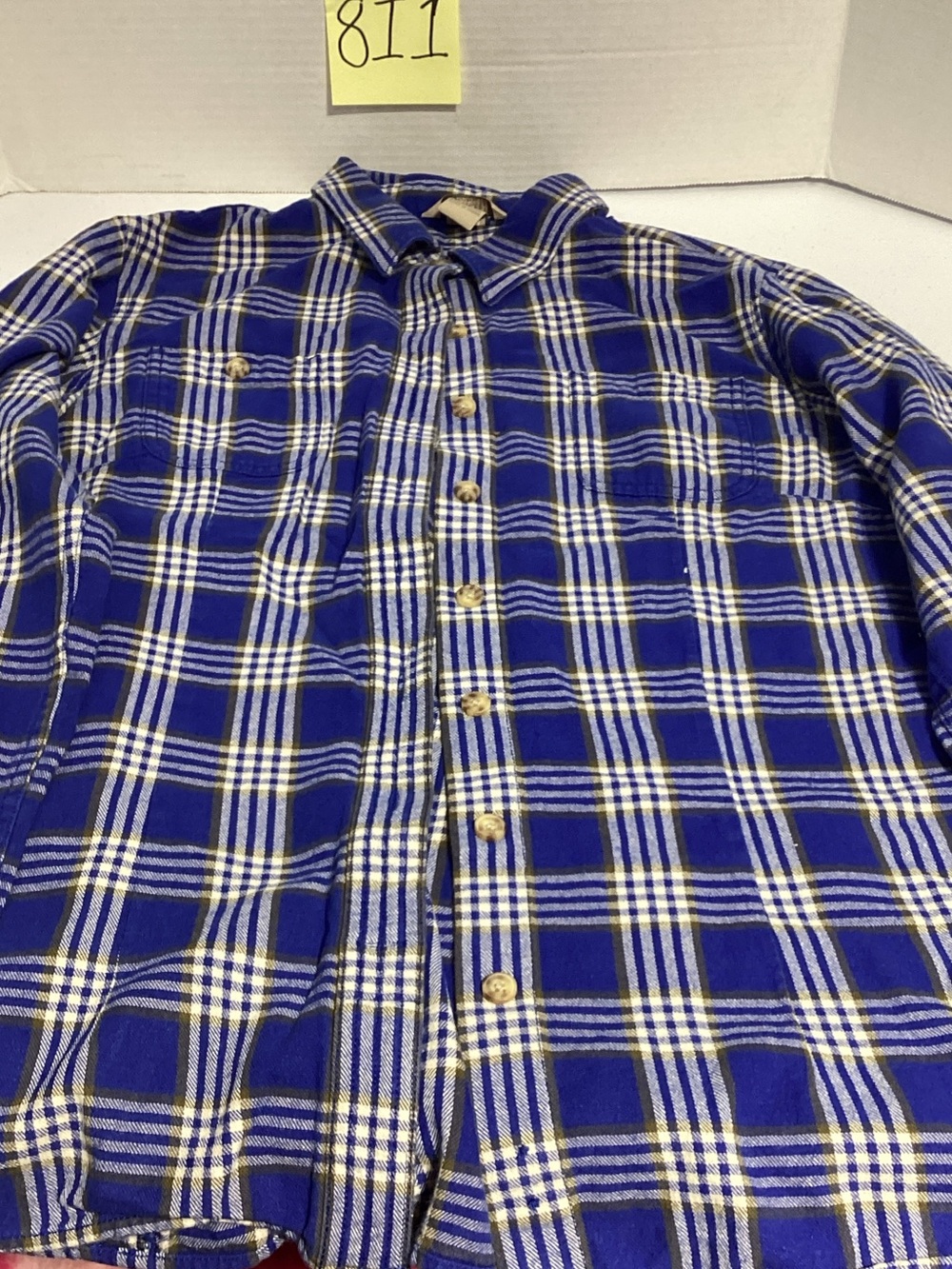 Duluth Trading Co Blue Plaid Button-Down Shirt